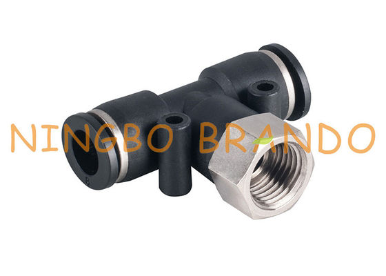 o T fêmea do ramo de 1/2” 12mm rápido conecta os encaixes de mangueira pneumáticos