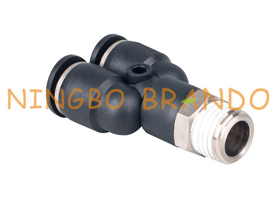 O tipo impulso do homem Y a rápido conecta os encaixes de mangueira pneumáticos 1/4&quot; 8mm