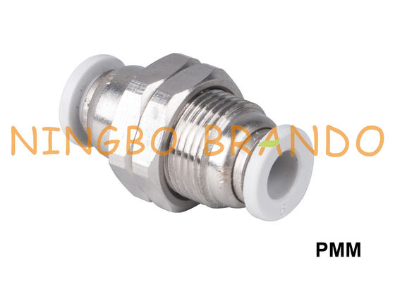 Encaixes rápidos pneumáticos da união do anteparo do PMM 1/8&quot; 1/4&quot; 3/8&quot; 1/2”