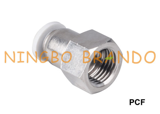 Os encaixes de mangueira pneumáticos retos fêmeas de PCF empurram para conectar 1/8&quot; 1/4&quot;