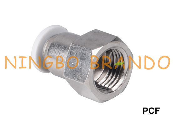 O impulso reto fêmea de PCF coube os encaixes de mangueira pneumáticos 1/8&quot; 1/4&quot; 3/8&quot; 1/2”
