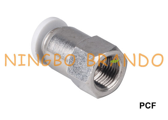 Impulso pneumático reto fêmea de PCF para conectar os encaixes 1/8&quot; 1/4&quot; 3/8&quot; 1/2”