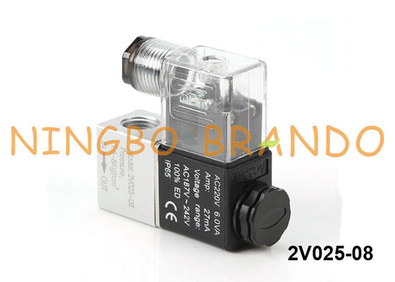 Tipo C.C. pneumática 1/4&quot; de 2V025-08-DC24V Airtac da válvula de solenoide 24V