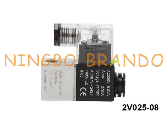 válvula de solenoide pneumática 24VDC da maneira 2V025-1/4 2/2 12VDC