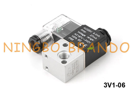 tipo maneira pneumática DC24V de 3V1-06 Airtac da válvula de solenoide 3/2