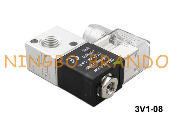 válvula de solenoide pneumática 1/4&quot; do ar da maneira 3V1-08 3 12V 24V 110V 220V