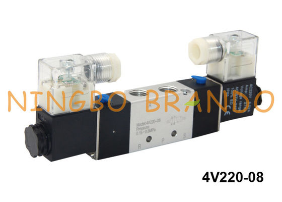 Tipo 5/2 C.C. pneumática de Airtac da válvula de solenoide 4V220-08-B da maneira 24V