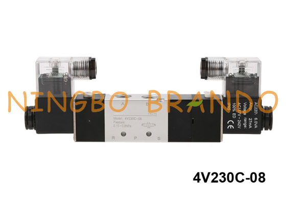 Tipo C.C. pneumática de 4V230C-08-DC24V Airtac da maneira 24V da válvula de solenoide 5/3