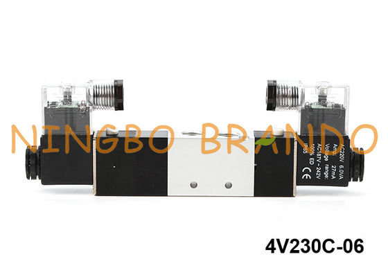 Tipo posição pneumática 24V 220V de 4V230C-06 Airtac da maneira 3 da válvula de solenoide 5