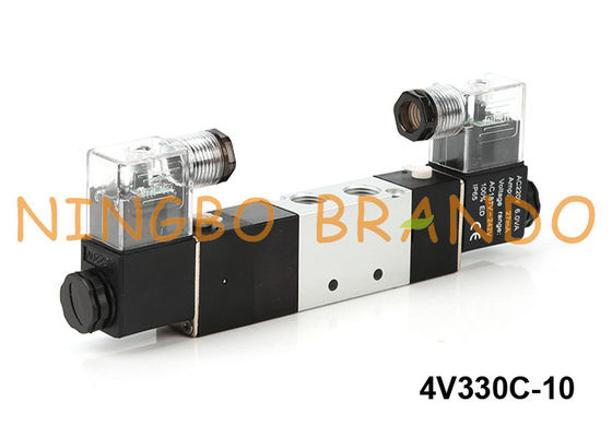 Tipo C.A. pneumática de 4V330C-10 Airtac da C.C. 220V da maneira 24V da válvula de solenoide 5/3
