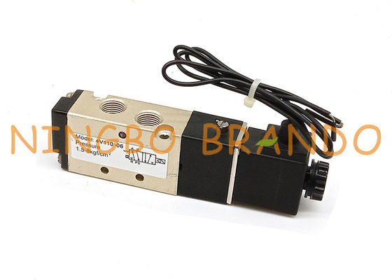 Série 1/8&quot; da C.C. 24V 4V110-06 100 de AC220V válvula de solenoide pneumática da polegada