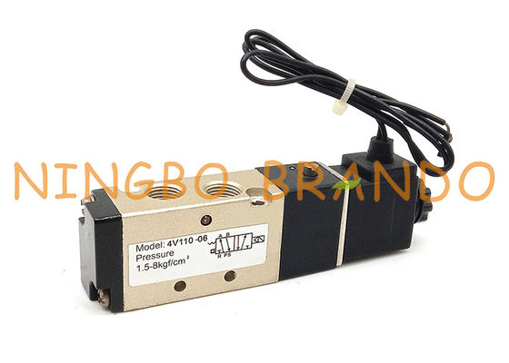 4V110-06 1/8&quot; 2 válvula de solenoide portuária do controlo aéreo pneumático da posição 5