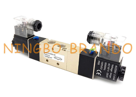 4V230C-08 1/4&quot; válvula de solenoide pneumática em circuito fechado da maneira dobro do solenoide 5/3