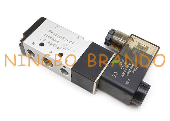 válvula pneumática do único solenoide do controlo aéreo da maneira de 4V210-08 1/4&quot; 5/2