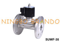 SUWF-35 1 1/4&quot; válvula de solenoide de aço inoxidável flangeada 24V da água 220V