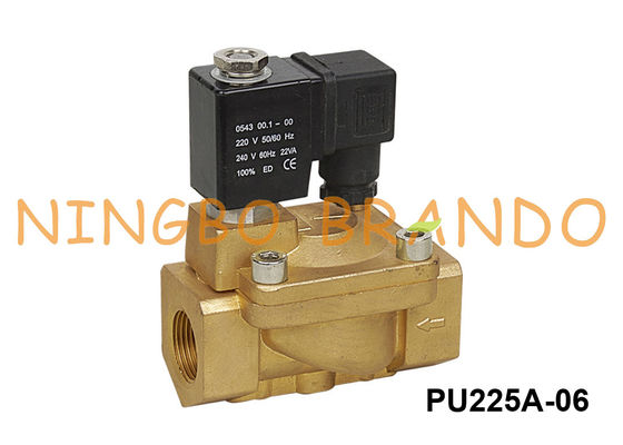 Tipo 3/4&quot; da barretina mais ou menos cilíndrica e emplumada PU225A-06 válvula de solenoide de bronze 24 110 220 volts