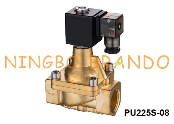 Tipo da barretina mais ou menos cilíndrica e emplumada PU225S-08 - 1&quot; 2/2 de válvula de solenoide 24VDC do vapor da maneira 220VAC