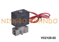 Tipo de VX2120-02 SMC - válvula de solenoide de aço inoxidável 1/4&quot; do NC de 2 maneiras 24V 220V