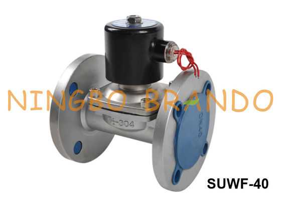 1,5&quot; flange conectam a válvula de solenoide de aço inoxidável SUWF-40 24V 220V