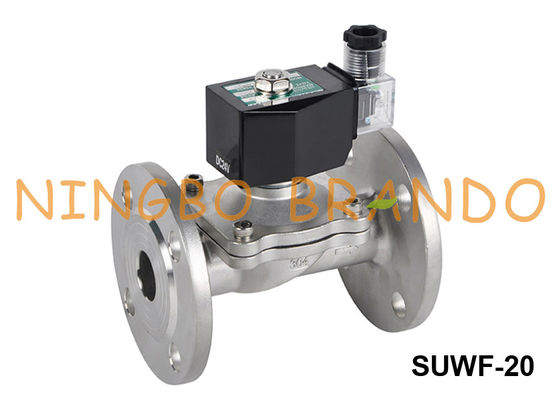 3/4&quot; válvula de solenoide SUWF-20 de aço inoxidável da água da extremidade da flange 220V 24V