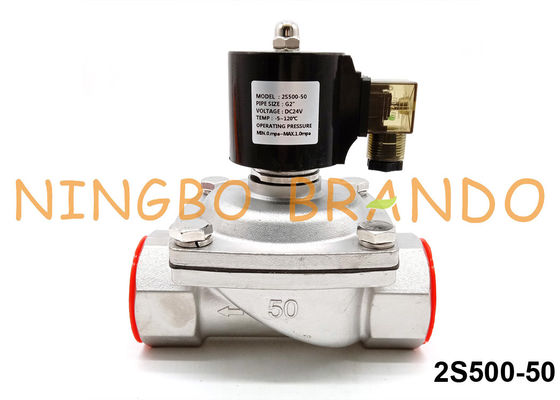 2S500-50 2 válvula de solenoide elétrica da polegada 304 de aço inoxidável 24 volts