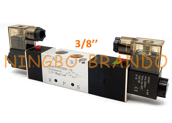 Válvula de controlo aéreo pneumática em circuito fechado da maneira de 4V330C-10 3/8&quot; 5/3