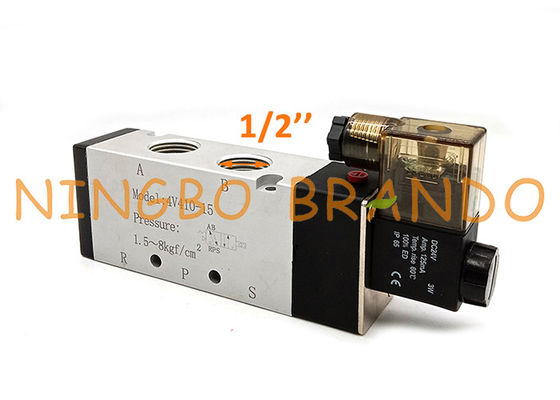 maneira da bobina 5/2 da polegada de 4V410-15 1/2 válvula de solenoide pneumática da única