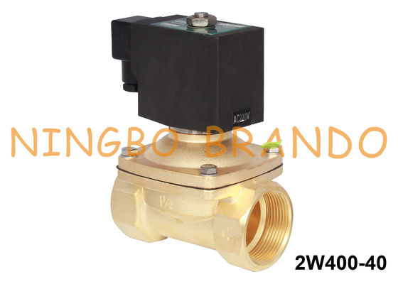 1,5 válvula de solenoide 24VDC da água do bronze do NC da maneira da polegada 2 220VAC