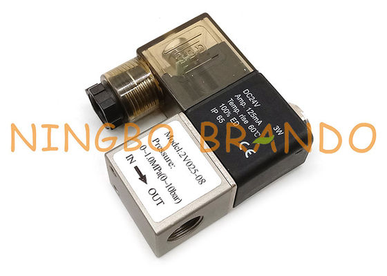 2V025-08 2 porto 1/4&quot; da posição 2 válvula pneumática do NC DIN43650A