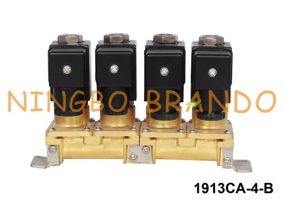 Multi-maneira de bronze empilhável 1/8&quot; 1/4&quot; da válvula de solenoide de 4 grupos 24V 220V