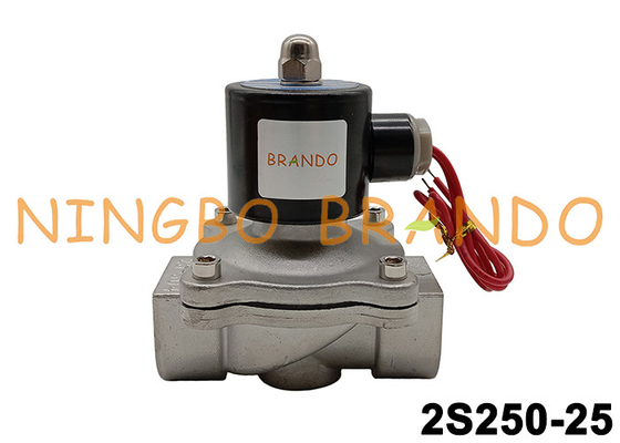 válvula de solenoide de aço inoxidável 1&quot; do NC da maneira 2S250-25 2/2 linha
