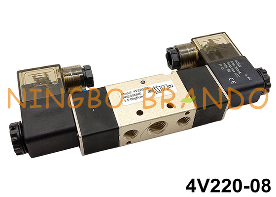 tipo bobina dobro pneumática de 4V220-08 Airtac da válvula de solenoide do ar