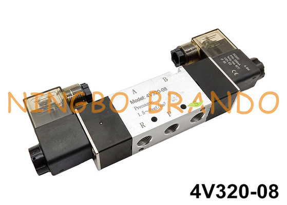 4V320-08 1/4" válvula pneumática DC12V DC24V AC220V do solenoide dobro