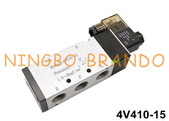 Válvula de ar pneumática ativa internamente pilotada 1/2 do solenoide” 4V410-15