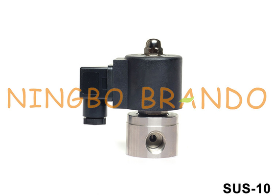 Válvula de solenoide 3/8&quot; do vapor SS304 do NC da maneira do selo 2 de PTFE 24V 220V