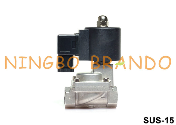 1/2” 2 selo de aço inoxidável de alta temperatura da válvula de solenoide PTFE do NC da maneira