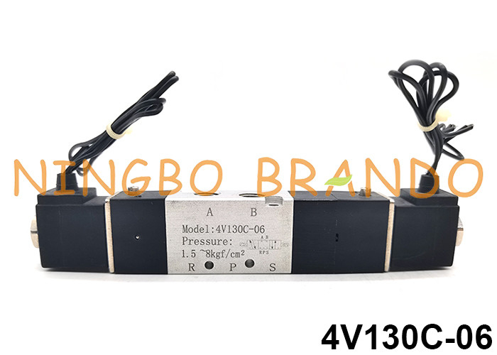 Tipo maneira pneumática DC24V AC220V da válvula de solenoide 1/8&quot; 5/3 de 4V130C-06 Airtac