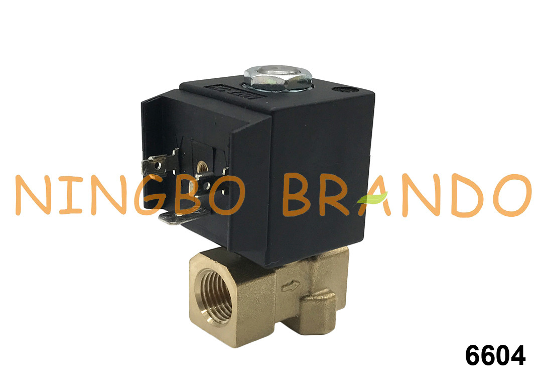 6604 6605 Válvula solenóide de latão tipo CEME 1/4'' NPT 2/2 vias NC 24VDC 220VAC