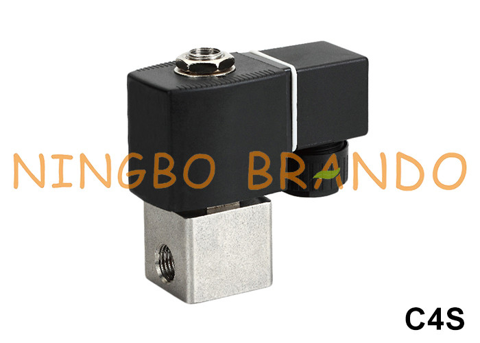 3 Way NC 316L válvula de solenoide de aço inoxidável para água gás de ar 1/4' 24V 110V 220V
