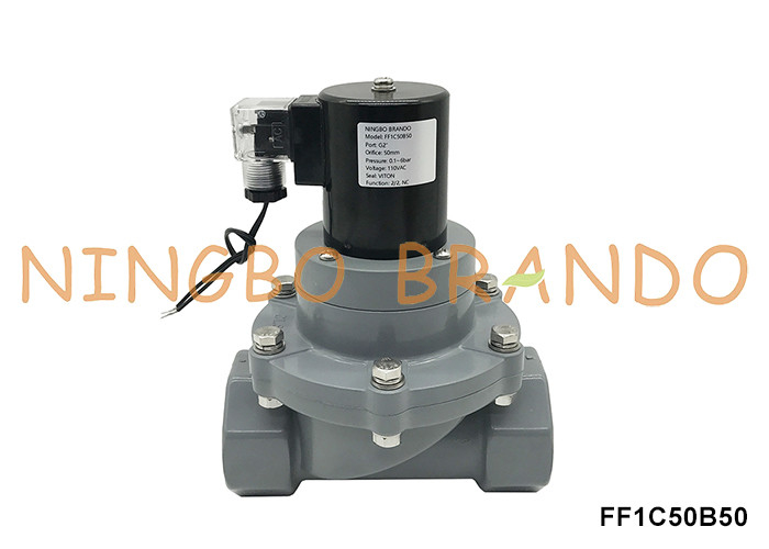 2' DN50 válvula solenoide CPVC resistente à corrosão para ácido químico 24V 220V