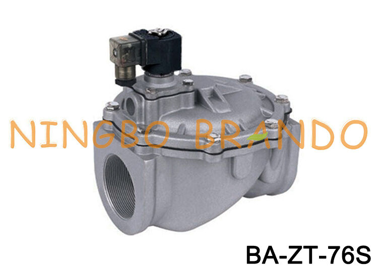 Válvula solenóide de jato de pulso de passagem direta de 3'' para coletor de poeira 24V 110V 220V