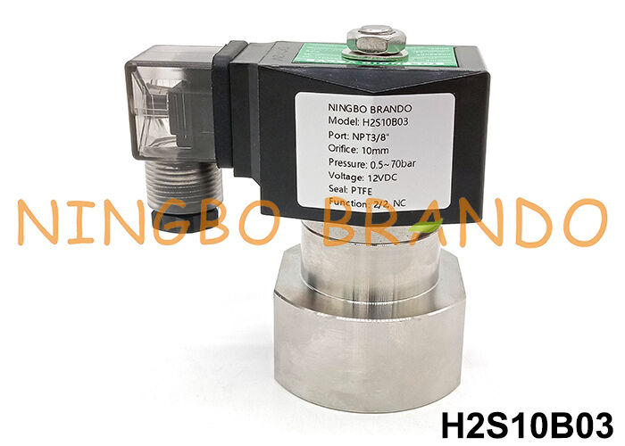 3/8'' válvula de solenoide de aço inoxidável de alta pressão 100 bar 220VAC 70 bar 24VDC