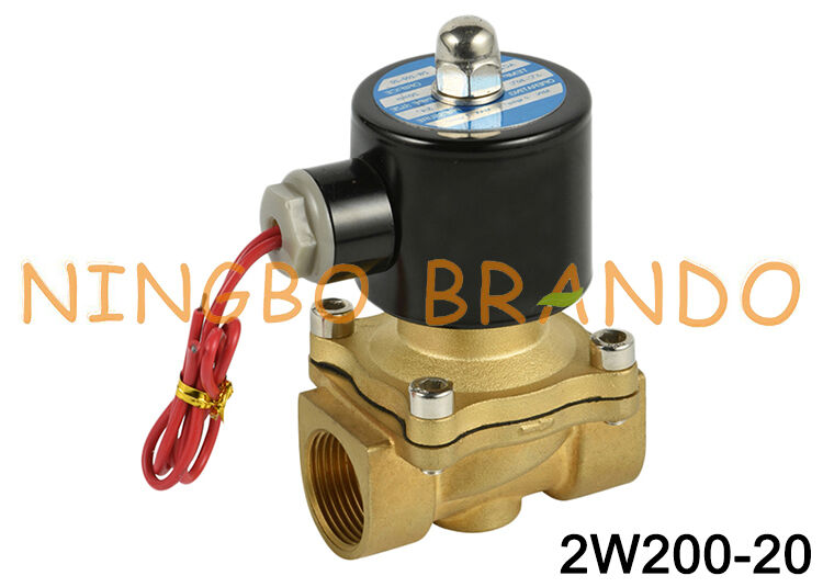 2W200-20 3/4' válvula de solenoide de latão 2/2 caminho normalmente fechado 24V 110V 220V