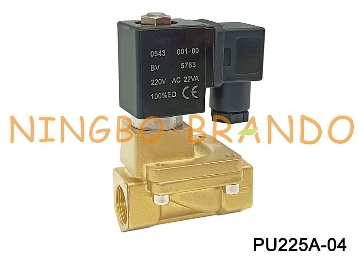 Shako tipo PU225A-04 1/2'' Válvula solenóide de latão normalmente fechada de 2 vias 24V 110V 220V