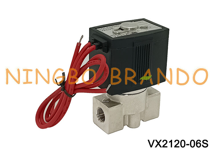 SMC Tipo Vx2120 1/4'' Válvula Solenóide de Aço Inoxidável 2/2 Vias 220V 24V