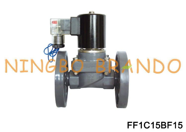 Tipo corrosivo resistente aos ácidos 220V da flange da válvula de solenoide de DN15 CPVC anti