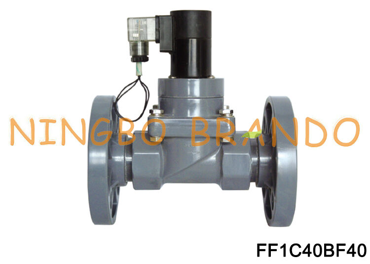 DN40 1-1/2" válvula de diafragma da flange de CPVC para o produto químico ácido 220V 110V 24V do alcaloide
