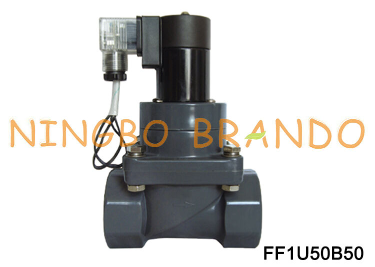 2'' UPVC Anti-Corrosive Solenoid Valve Normally Closed AC220V AC110V DC24V