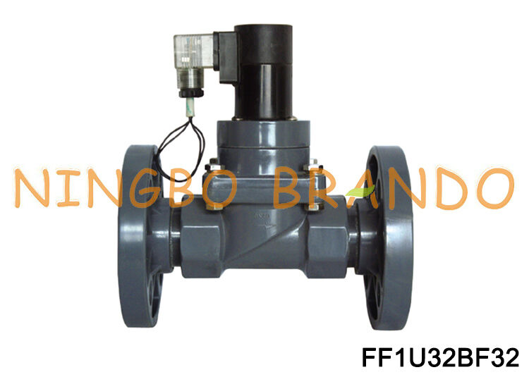 1-1/4" válvula solenóide química flangeada da válvula de diafragma UPVC DN32 anticorrosão