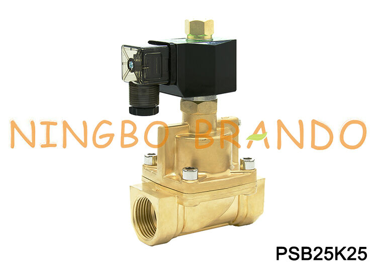 Válvula solenóide de vapor normalmente aberta de 1 polegada, corpo de bronze, vedação de PTFE, 24V, 12V, 220V, 110V